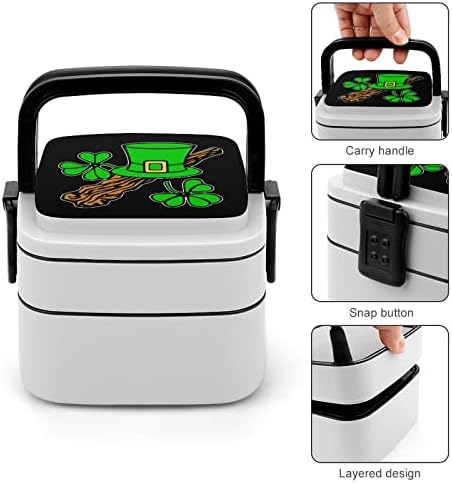 São Patrick's Double Packable Bento Lunch Box Container para viagens de piquenique para trabalho escolar