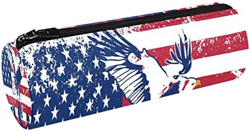 Caixa de lápis Guerotkr, bolsa de lápis, caixa de lápis, caixa de lápis estética, padrão de pássaro de bandeira americana