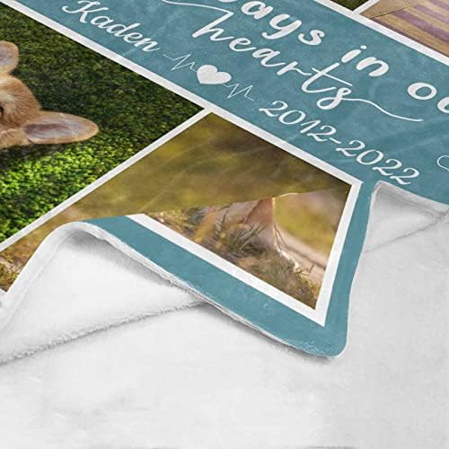 Cobertores memoriais personalizados com foto personalizada em memória amorosa do nome da imagem de cães de estimação Data de tiro