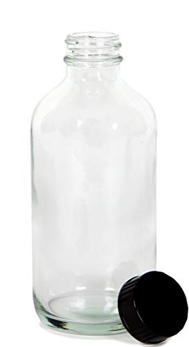 Vivaplex, 12, transparente, garrafas de vidro de 8 onças, com tampas