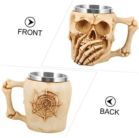 Doitool 3 PCs Casa Copa Drinkwares Tea Aço Esqueleto exclusivo Decoração em forma de caveira para forma com bebida criativa