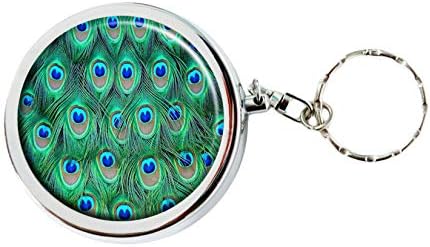 Okworld Peacock Feathers Ashtray Tamanho de deslocamento portátil Polícia de bolso de bolso