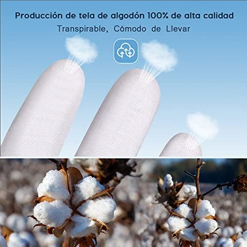 Luvas brancas rovtop, 12 pares de luvas para mãos secas eczema hidratante, luvas de loção para máscara de mão para dormir