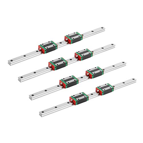 Mssoomm 15mm egh15 kit de trilho linear quadrado CNC 4pcs EGH15-50,39 polegadas / 1280mm +8pcs EGH15 - Bloco de controle de controle