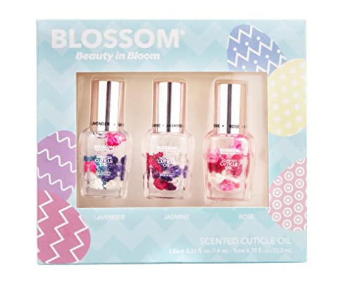 Blossom hidratando, hidratante, fortalecedor, óleo de cutícula perfumada, infundida com flores reais, feitas nos EUA, 0,42 fl. Oz,