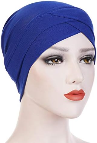 Caps esportivos para mulheres cachecol de lenço sólido embrulhada bufle feminino câncer de turbante chapéu muçulmano
