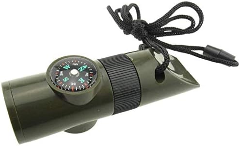 Sdgh 7in1 de emergência sobrevivência de apito de bússola ferramenta multifuncional lanterna de lanterna de lanterna termômetro para caminhada de acampamento