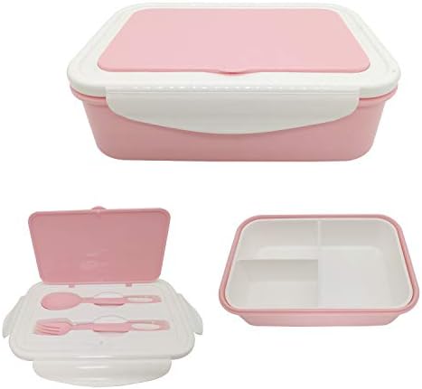 Vikeyhome Bento Box, lancheira, 3 Compartimento Bento Almoço Recipiente, Caixas de Contêiner de Armazenamento de Alimentos, BPA GRATUITO