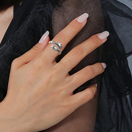 2023 Novos anéis de abraço de joalheria de joalheria personalizados para mulheres Presentes de aniversário Tamanho do feriado 6 anéis