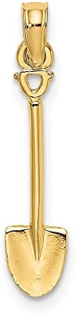 FJC Finejewelers 10 kt de ouro amarelo 3-D Polido Garden Tool Fool Charm 18 x 5 mm