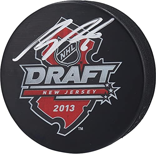 Ryan Pulock New York Islanders autografou 2013 NHL Draft Logo Hockey Puck - Pucks autografados da NHL