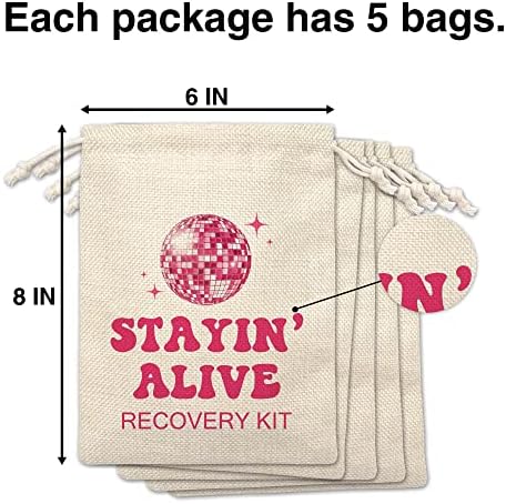 Sacos de kit de ressaca, Stayin 'Alive Bachelorette Party Gift Sachs para chuveiro de noiva, casamento, festa de noivado, material