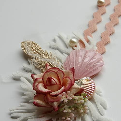 Conjunto de peças da cabeça da princesa da sereia e colar de gargantilha Boho Wreath Starfish Shell Flores de cabelo Bandos de