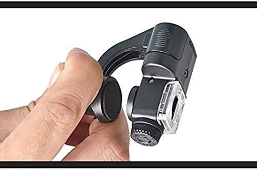 Zlhhy Mini 90X Microscópio Ampliação, Mini Microscópio de luz UV portátil Microscópio de luz para gemas, jóias, moedas, selos, etc.