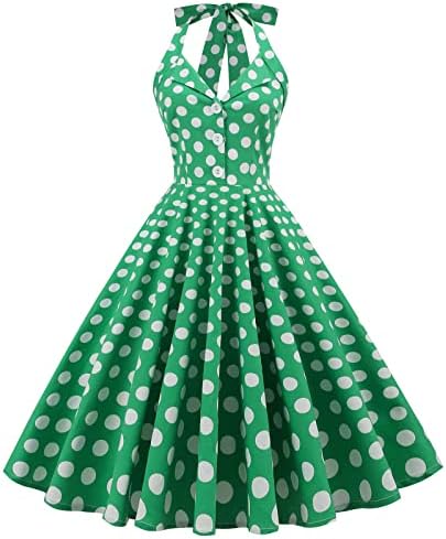 Vestido de tea de chá da década de 1950 Vintage Polka Dot Rockabilly Dressos dos anos 50 do 60 anos de coquetel de coquetel de 60 anos