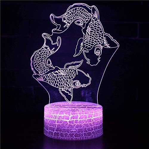 Lâmpada de mesa de peixe dourado szg 2 tocando led noturno luz caseira sala arco -íris lampen decoração luminárias de mesa