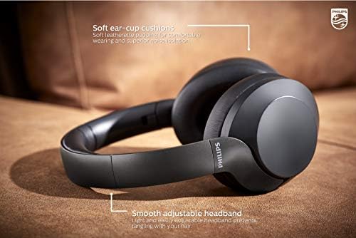 Philips Ph805 Ruído ativo cancelando sobre os fones de ouvido sem fio de ouvido com ouvido com áudio de alta resolução, ajuste de conforto e 30 horas de jogo