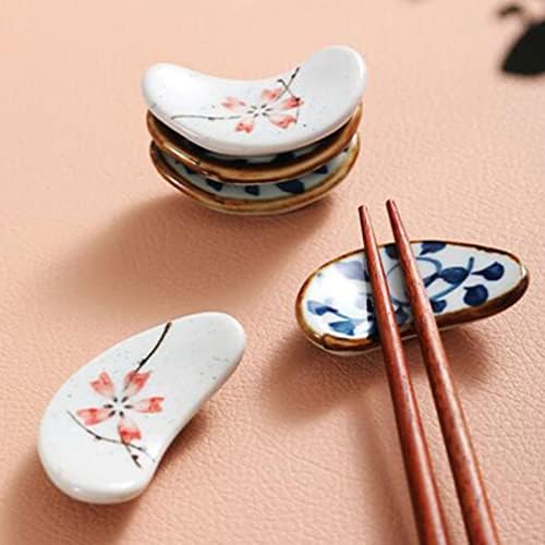 Luxshiny pauzinhos descansar colher cerâmica stand à mão pintada de pauzinhos japoneses de pauzinhos de pauzinhos