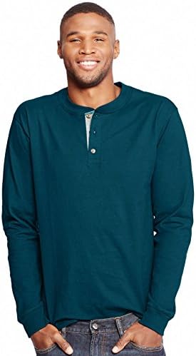 Hanes Henley de manga longa masculina Hanes