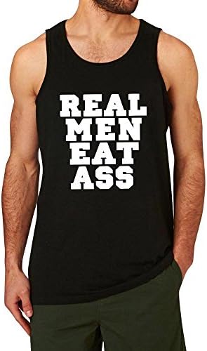Tanque de treino de wingzoo para homens-reais homens comem bunda masculina engraçada dizendo fitness gym racerback camisas sem mangas preto