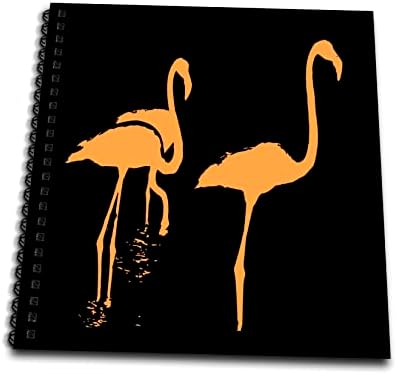3drose minimalista três flamingos silhuette laranja em preto - Livros de desenho