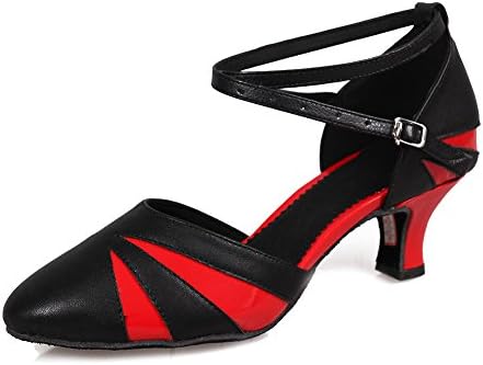 YKXLM Sapatos de dança de dedos fechados para mulheres Salsa Latin Performance Sapatos de dança Profissional de salão, Modelo