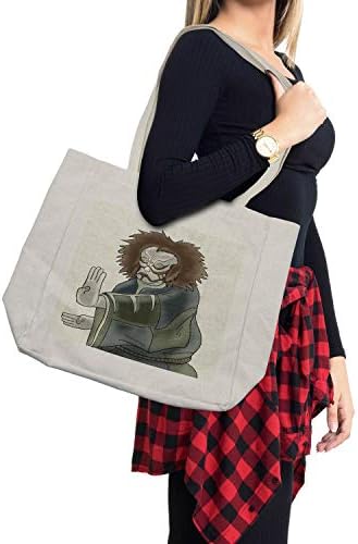 Bolsa de compras de Ambesonne Kabuki, personagem de teatro com tema de atuação de gestos de drama oriental de estilo, bolsa