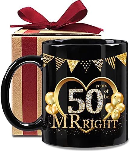 Conjunto de canecas do 50º aniversário, Sr. Right e Sra. Sempre canecas de café da direita Presentes para o casal