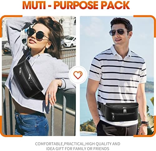 Moda Light Pu Fanny Packs For Mull Men Men Bolsas de cintura fofas Bolsa impermeável com 2 bolsos de alça ajustável para viajar de