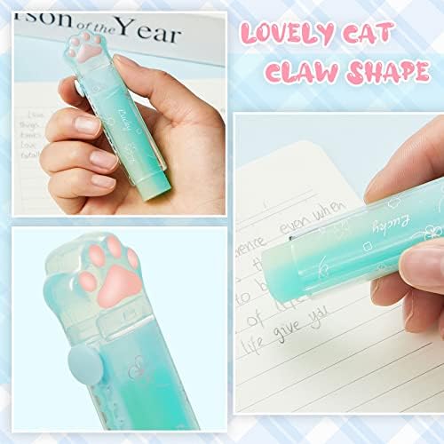 8 PCs Pata de gato Erasers fofos Push Pull Design Design retrátil A borracha de borracha estética pastel