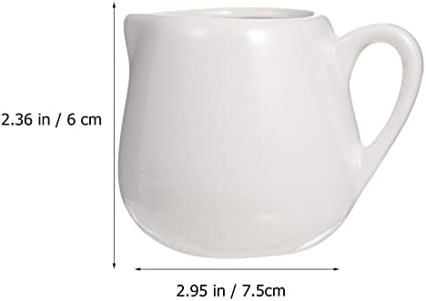 Doitool 2pcs Mini porcelana creme de leite pequeno creme de leite jarro Cerâmica Molho de cerâmica PARRIMER SERVIÇÃO A jarra de leite jarro de molho de molho de barco de barco de bow