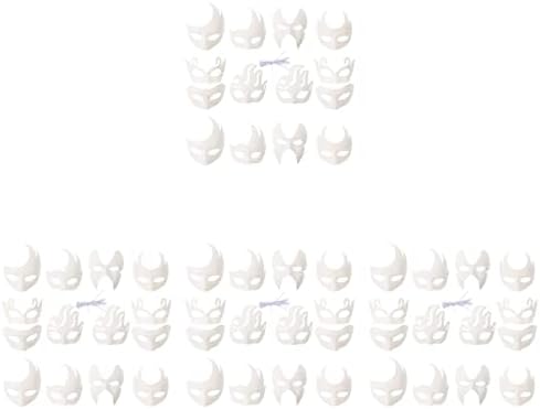 Bestoyard Halloween Decor Decor de Halloween 56 PCs Papel Mardi Diy Máscara de papel branca máscaras em branco Máscaras de máscaras