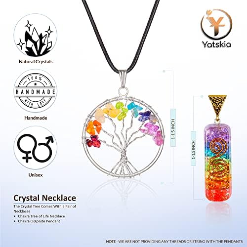 Yatskia sete chakra árvore da vida - árvore de cristal para energia positiva - árvore de vida decoração - decoração de feng shui -