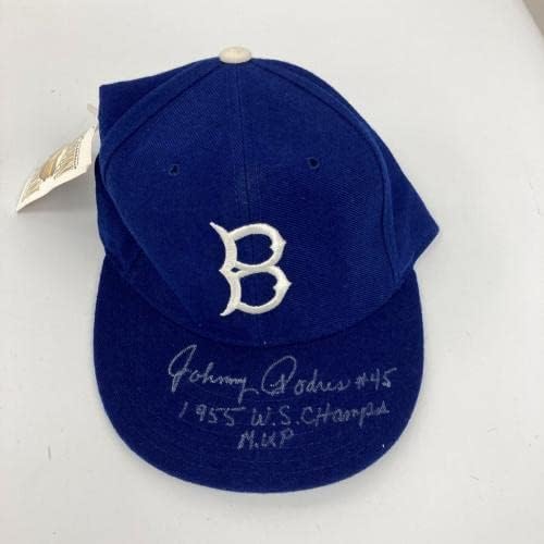 Johnny Podres 1955 World Series Champs MVP assinou o Brooklyn Dodgers Hat JSA CoA - Chapéus autografados