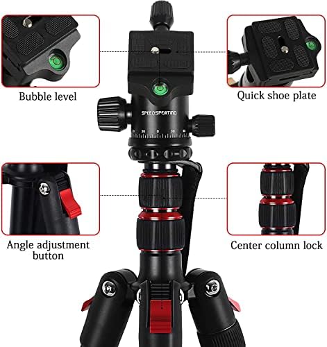 Tripé Zoegate 79 '', tripé da câmera para DSLR, tripé de tripé de 200 cm DSLR Tripé de alumínio leve com cabeça de bola de