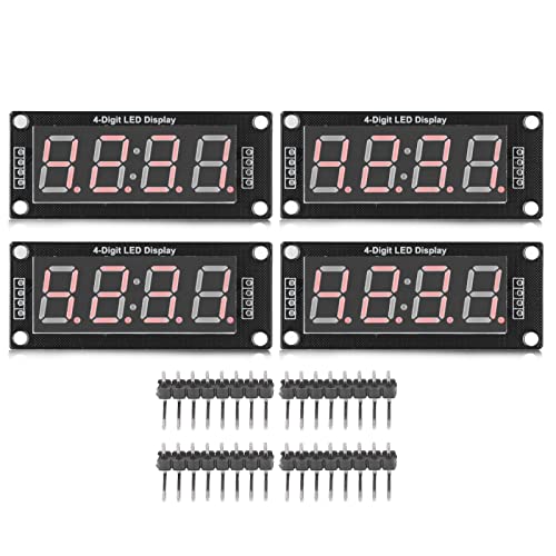 4pcs 4 dígitos Tubo LED Placa de exibição 7 segmentos Módulo de relógio PCB Placa 5V para exibição digital de LED