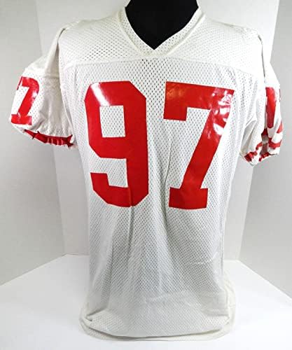 Final dos anos 80 no início dos anos 90, o jogo San Francisco 49ers #97 usou White Jersey 48 737 - Jerseys não assinados da NFL usada
