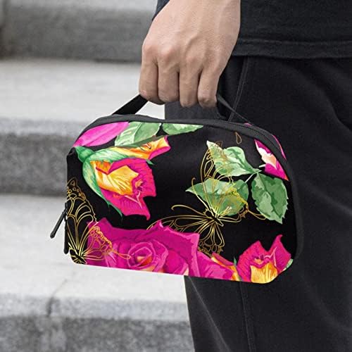 Bolsa de maquiagem à prova d'água, bolsa de maquiagem, organizador cosmético de viagem para mulheres e meninas, borboleta