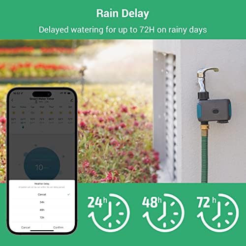 Linex WiFi Smart Water Timer para mangueira de jardim, timer de irrigação de sprinklers com hub, compatível com Alexa e Google Assistant