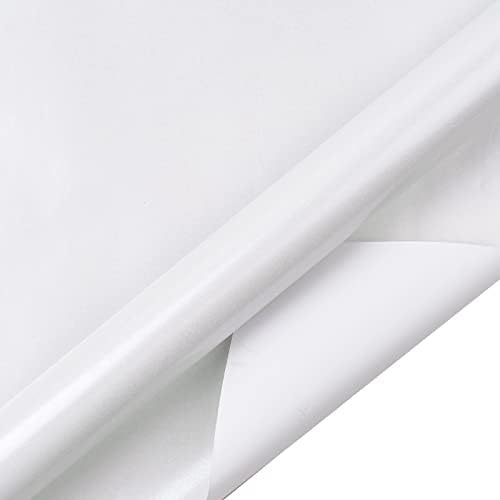 Rolo de papel de embrulho de embrulho wrapaholic - Mini Roll - 17 polegadas x 33 pés - Papel pérolizado branco para aniversário, férias, casamento, chá de bebê