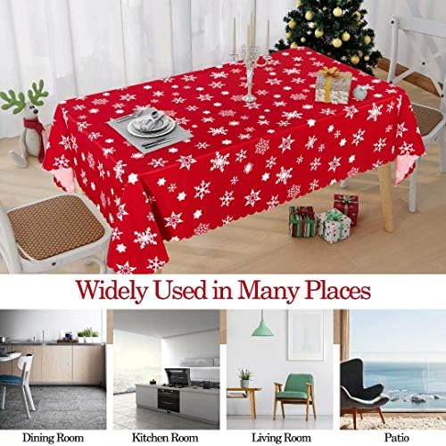 Toca de mesa de Natal retângulo de nlmuvw, toalha de mesa decorativa oblonga à prova d'água, capa de mesa decorativa de tecido