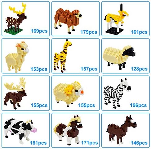 Joyin 12 PCs Ovos de Páscoa pré -cheios com blocos de construção de animais em corrida para caça aos ovos de Páscoa, Stuffers/enchimentos