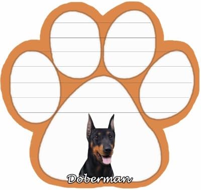 Doberman, bloco amarelo com exclusivo Dado Notas pegajosas em forma de pata 50 folhas Medindo 5 por 4,7 polegadas Funcional conveniente