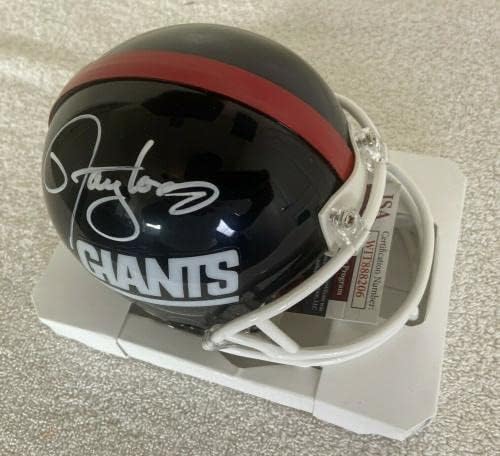 Lawrence Taylor assinou autografou o New York Giants Mini Capacete JSA CoA - Mini capacetes da NFL autografados