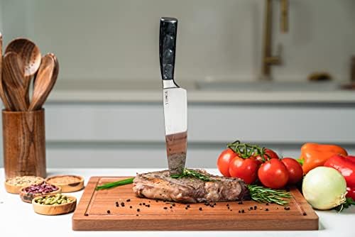 Faca de Chef Yehok | Faca de cozinha profissional de aço inoxidável de 8 polegadas de altura de altura com lâmina afiada e alça ergonômica