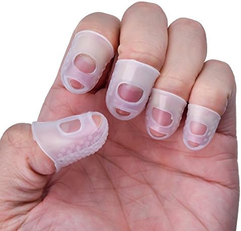 10pcs 5 tamanhos Clear Silicone Guitar Protetores de ponta de ponta Anti-deslizamento Guardas de dedo para ukulele Guitar