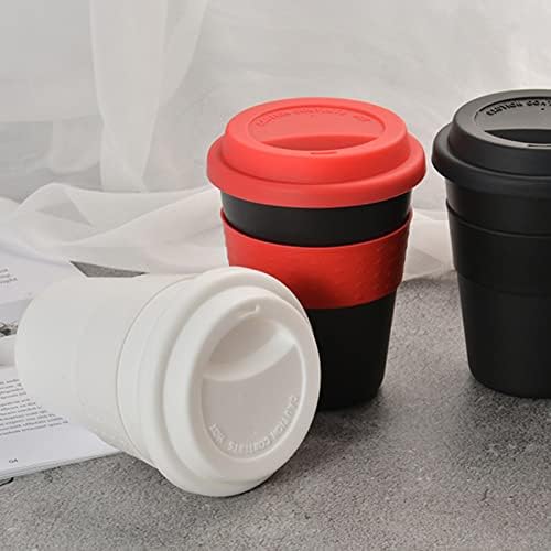 Areclern Coffee xícaras com tampa em espiral, caneca de café resistente ao calor, copo de água de silicone livre de BPA reutilizável