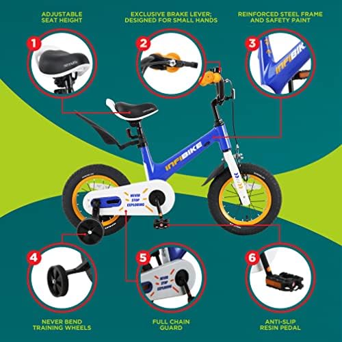 Serenelife Bike-Child-Seats Kids Bike com roda de treinamento