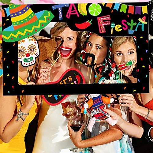 Lavante mexicana Selfie Frame Props mexicano Booth Props Fiesta Photo Booth Props Cinco de Mayo Selfie Foldas Decorações Fiesta Decoração