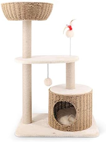 Anchor1 Cat Tree com postes de arranhões cobertos de sisal, tigela natural de corda em forma de condomínio de poleiros CAT